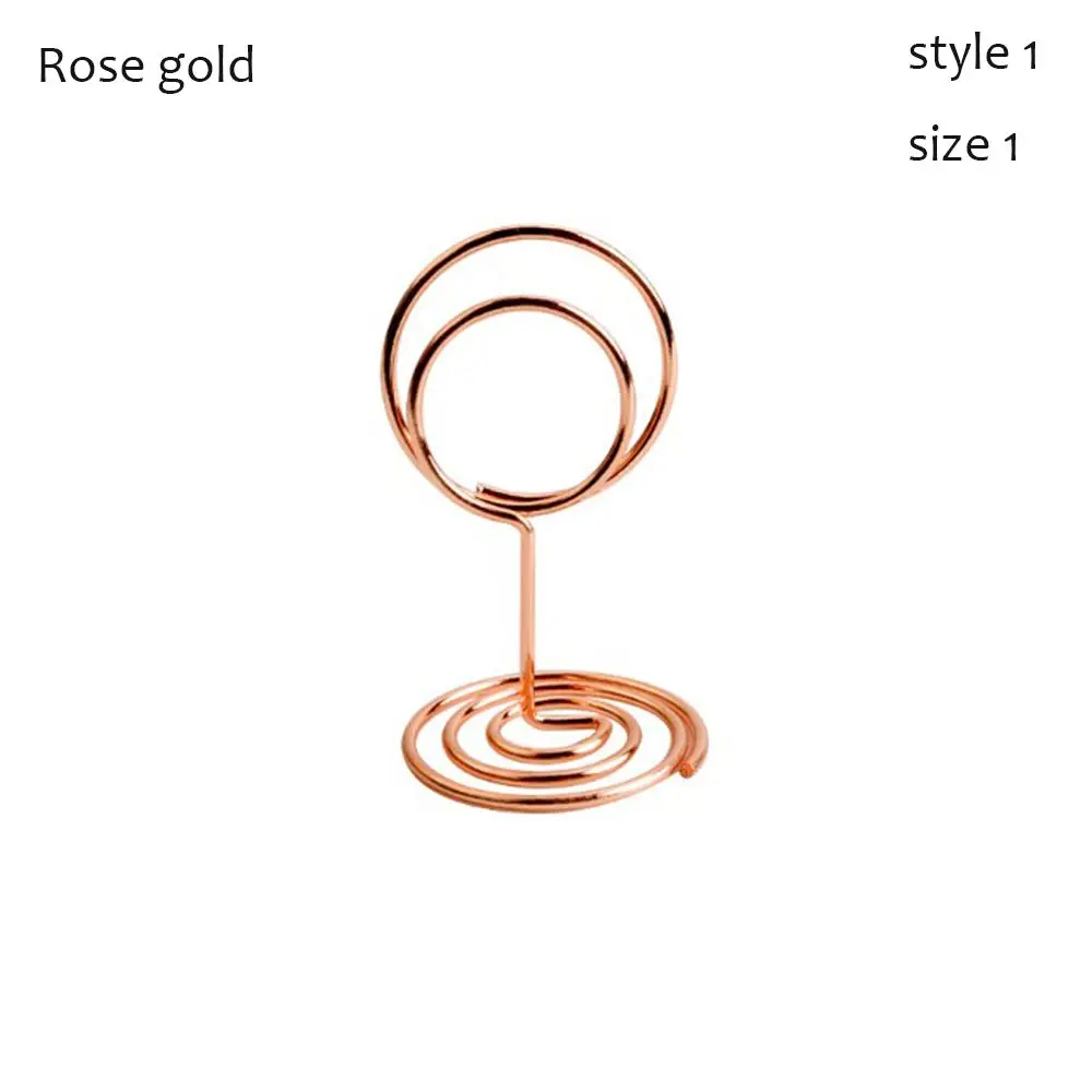 1pc Romantic Rose Gold Wedding Supplies Desktop Decoration Clamps Stand Photos Clips Place Card Table Numbers Holder
