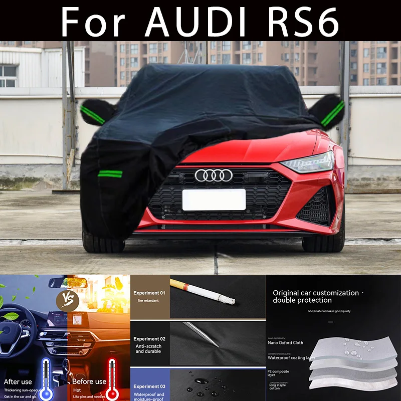 

For AUDI RS6 Outdoor Protection Full Car Covers Snow Cover Sunshade Waterproof Dustproof Exterior Car accessories