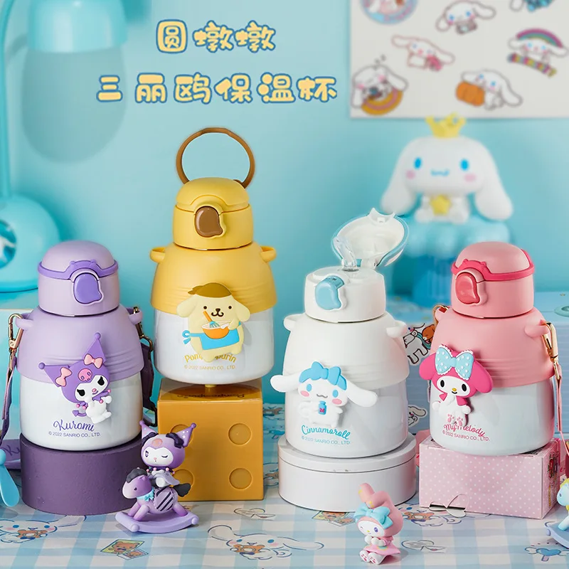 Sanrio Children'S Insulated Cup School Specific Straw Water Cup Elementary School Student Big Belly Water Bottle Female Students