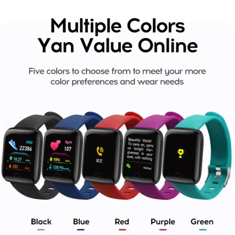 116 Plus Smart Bracelet Color Screen Heart Rate Smart Bracelet Adult Student Male And Female Sports Step Count Bluetooth Watch