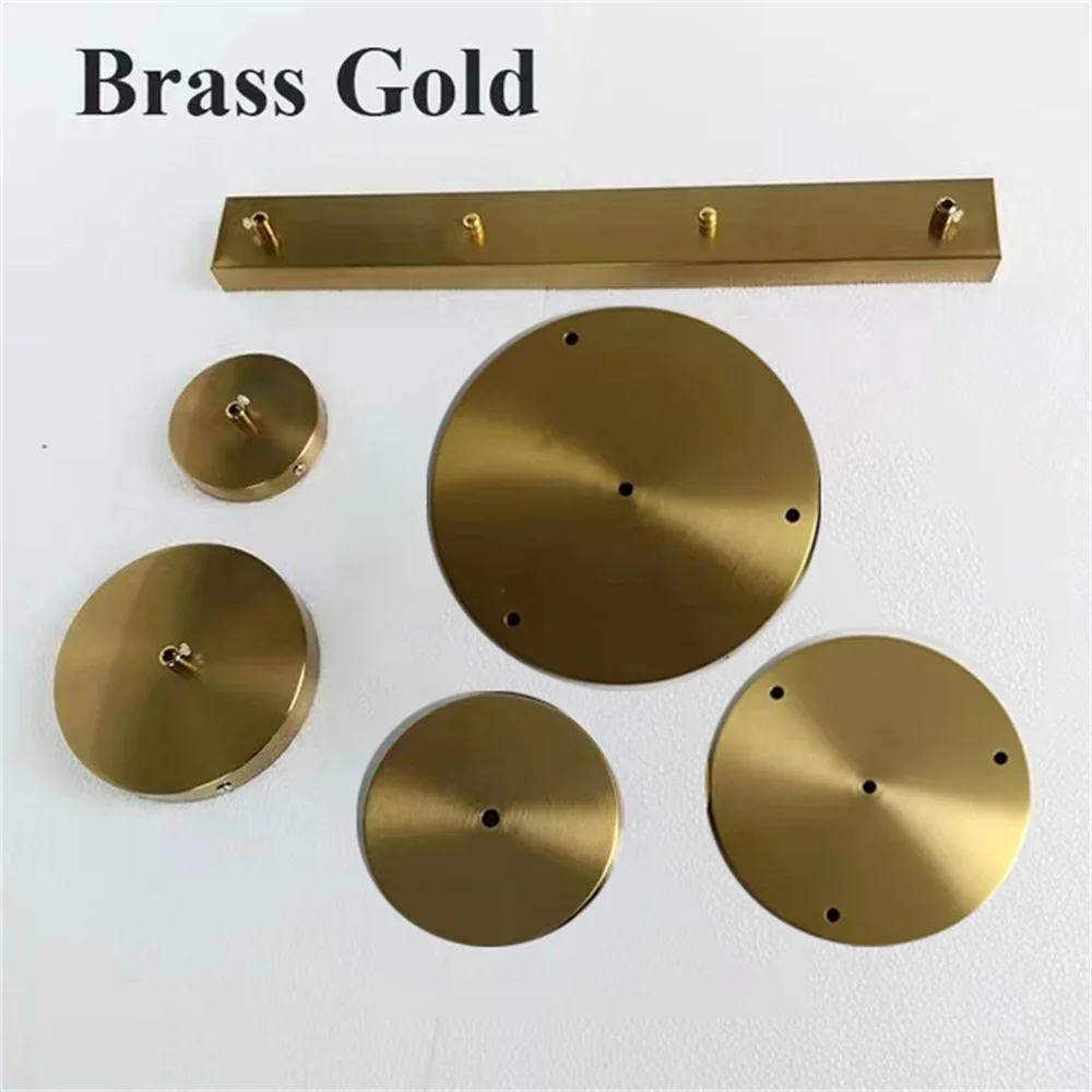 DIY Ceiling mounted Base Round chassis Brass Gold 10/12/15/20/25/30cm Ceiling Plate Iron Pendant Lamp Bases DIY +Lock Line Metal