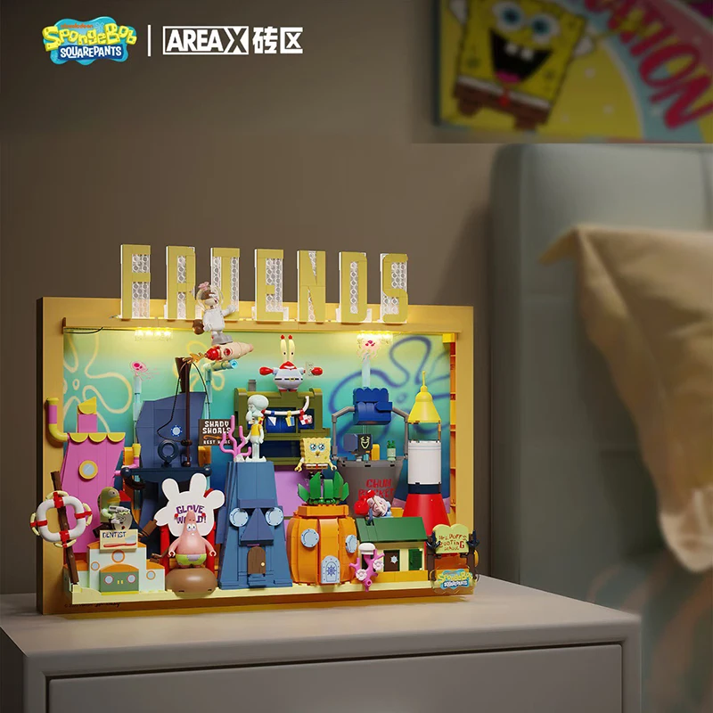 

Новинка 2025 года, площадь-X, Губка Боб, квадратные штаны, бикини, райская трендовая рамка, строительные блоки, игрушка для детей, Рождественский подарок