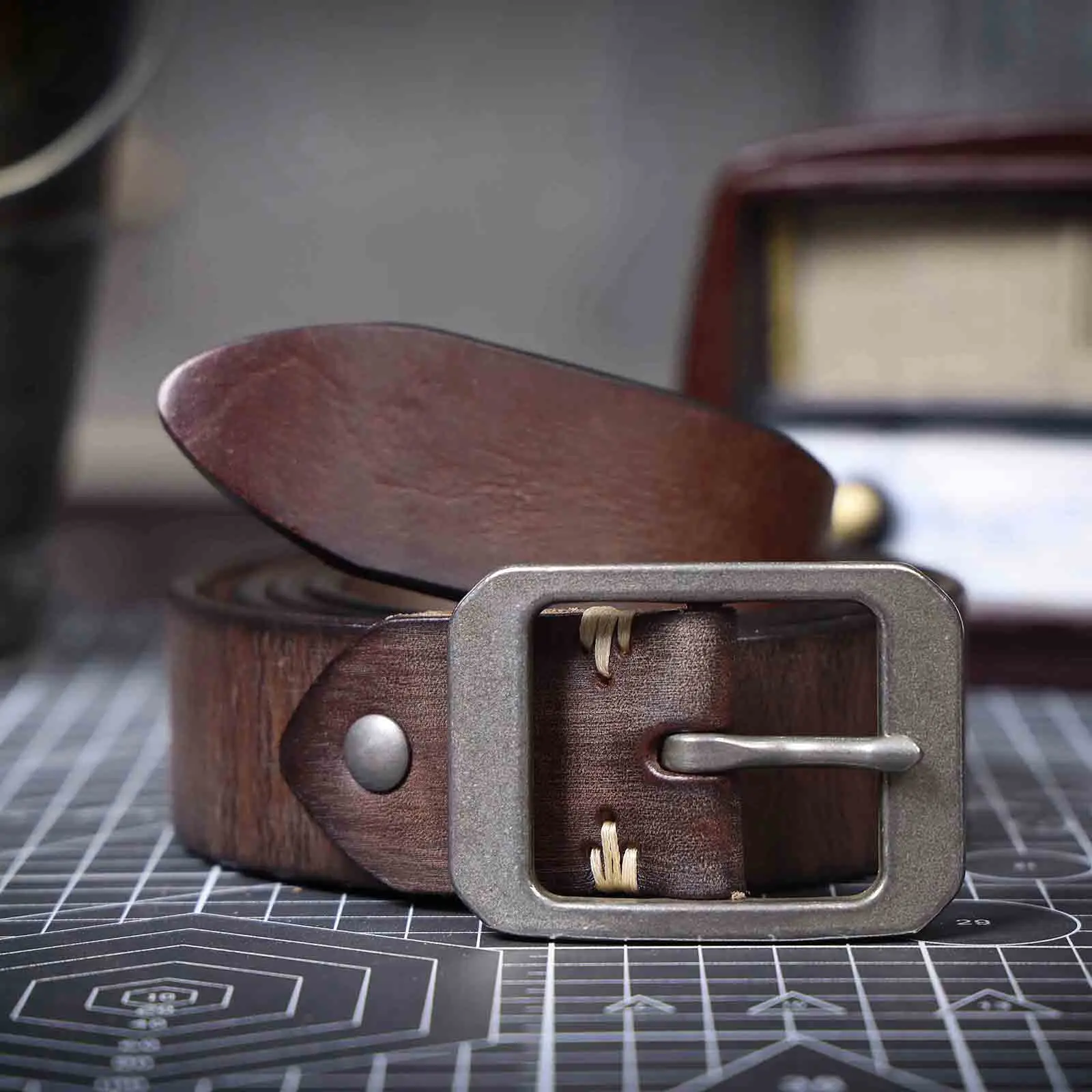 Echt leder Herren Rindsleder gürtel Edelstahls chnalle, italienisches verdicktes Leder mit Geschenk box, ideale Wahl für Geschenk – Detail 12