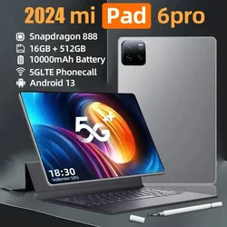 Tablette PC Android 13, Snapdragon 2024, 888 MAh, 16 Go, 1 To, Pad 6 Pro Max, WiFi 5G, Carte EpiCard, HD, 4K Tab, 10000 D'origine, V