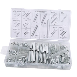Set di assortimento di molle da 200 pezzi Molle di estensione di compressione per riparazioni Kit di pressione della molla di tensione della molla elicoidale con scatola di immagazzinaggio