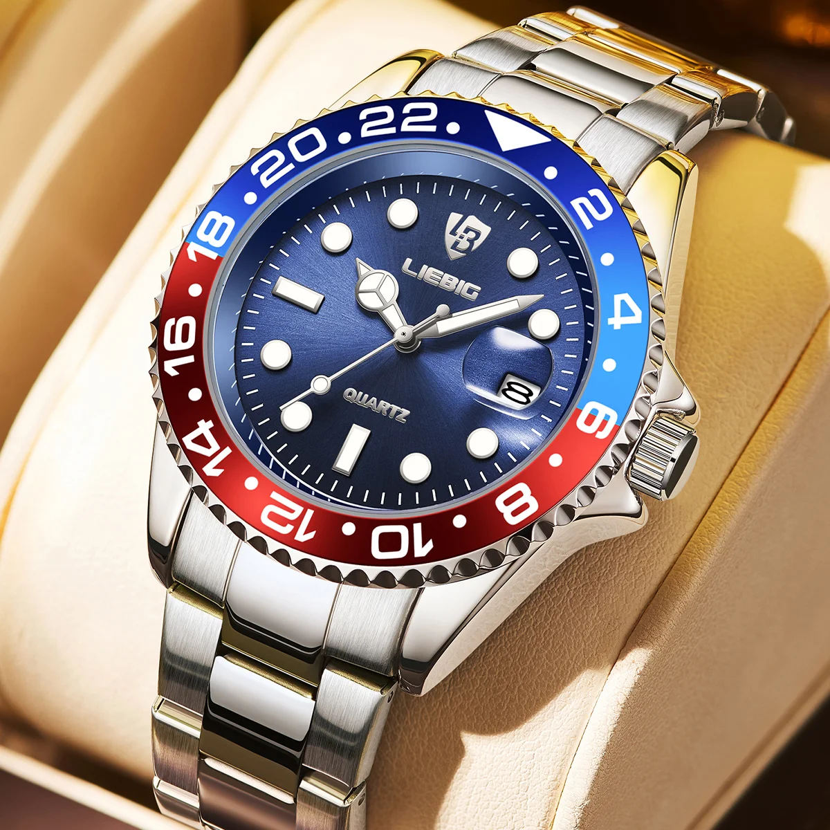 

Роскошные кварцевые часы, деловые наручные часы, мужские модные часы, серебряный ремешок из нержавеющей стали, водонепроницаемый повседневный календарь