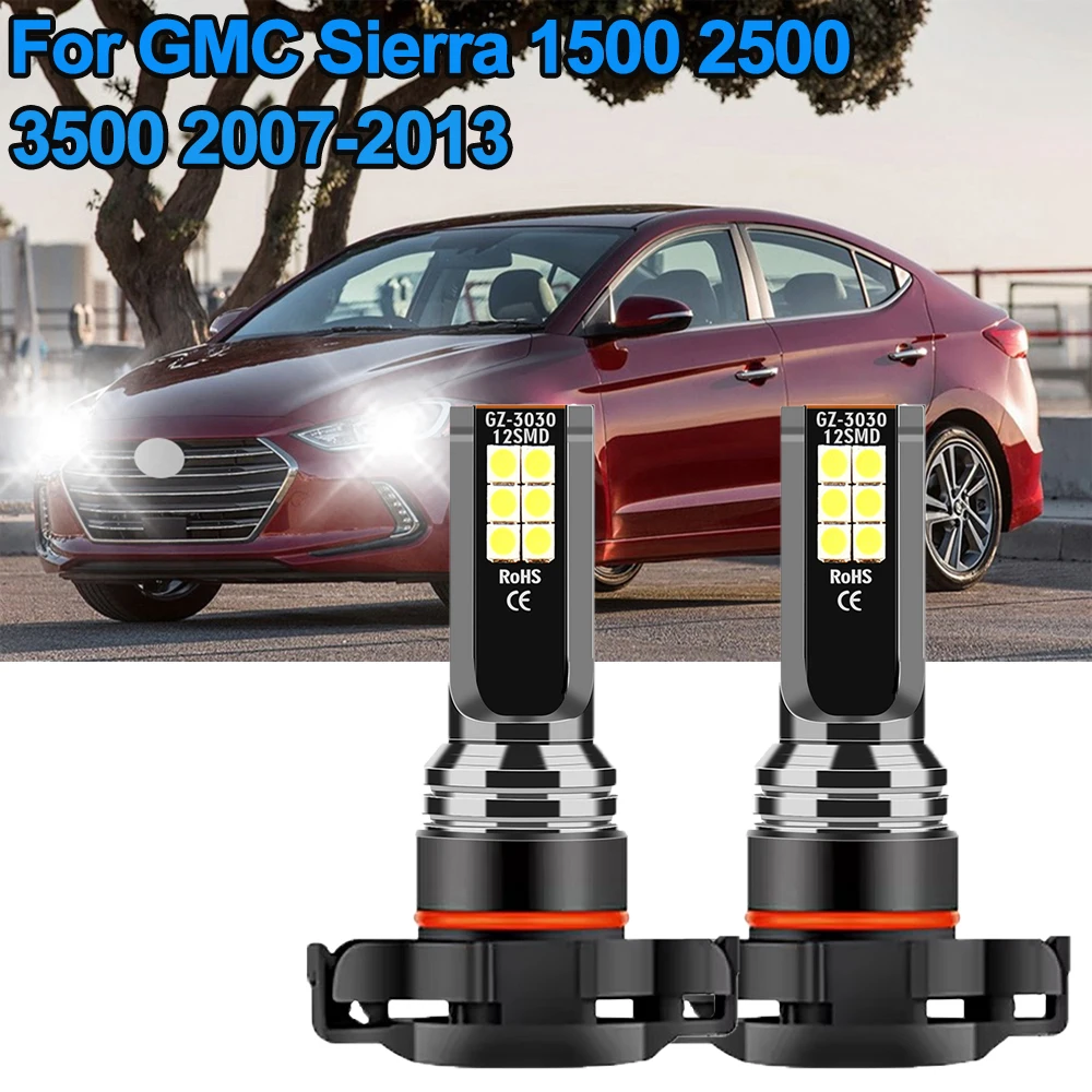 

5202/H16 светодиодные противотуманные фары 6000K лампы для GMC Sierra 1500 2500 3500 2007-2013 5000LM 3570 чипы CSP противотуманная фара