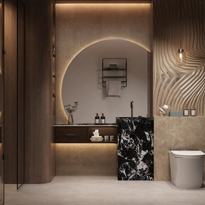 

Slate column basin hotel villa bathroom cabinet combination wash basin integrated floor-to-ceiling washbasin washstand