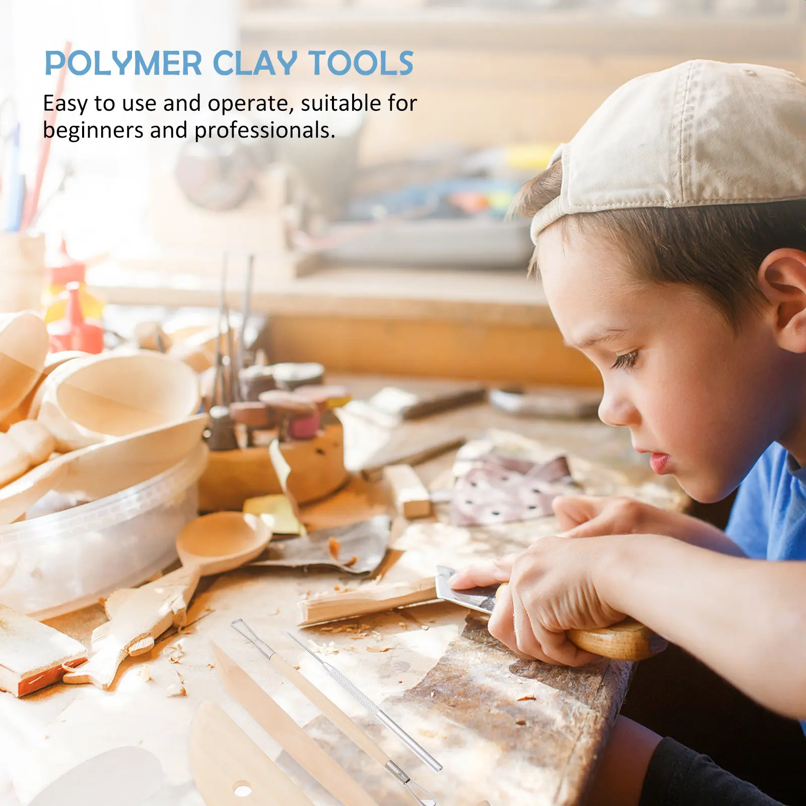 Ceramic Pottery Tools 2 Sets Clay Sculpting Carving Kit Ribbon Wire Cutters Ball Stylus Craft Supplies