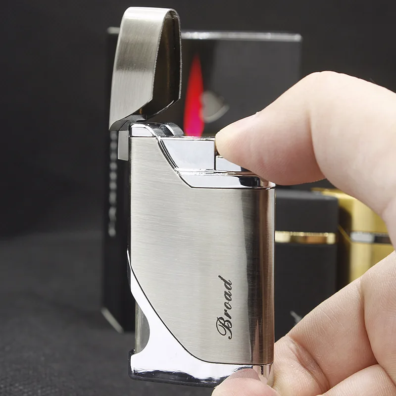 

Windproof Butane Lighter with Transparent Gas Window Red Flame Turbo Torch Portable Cigarette Cigar Lighters Smoking Accessories