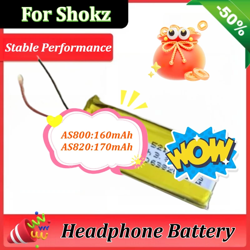 

Headphone Battery 3.8V/3.85V 160mAh/170mAh for Shokz Aeropex AS800 AS820 Battery Digital Batteries