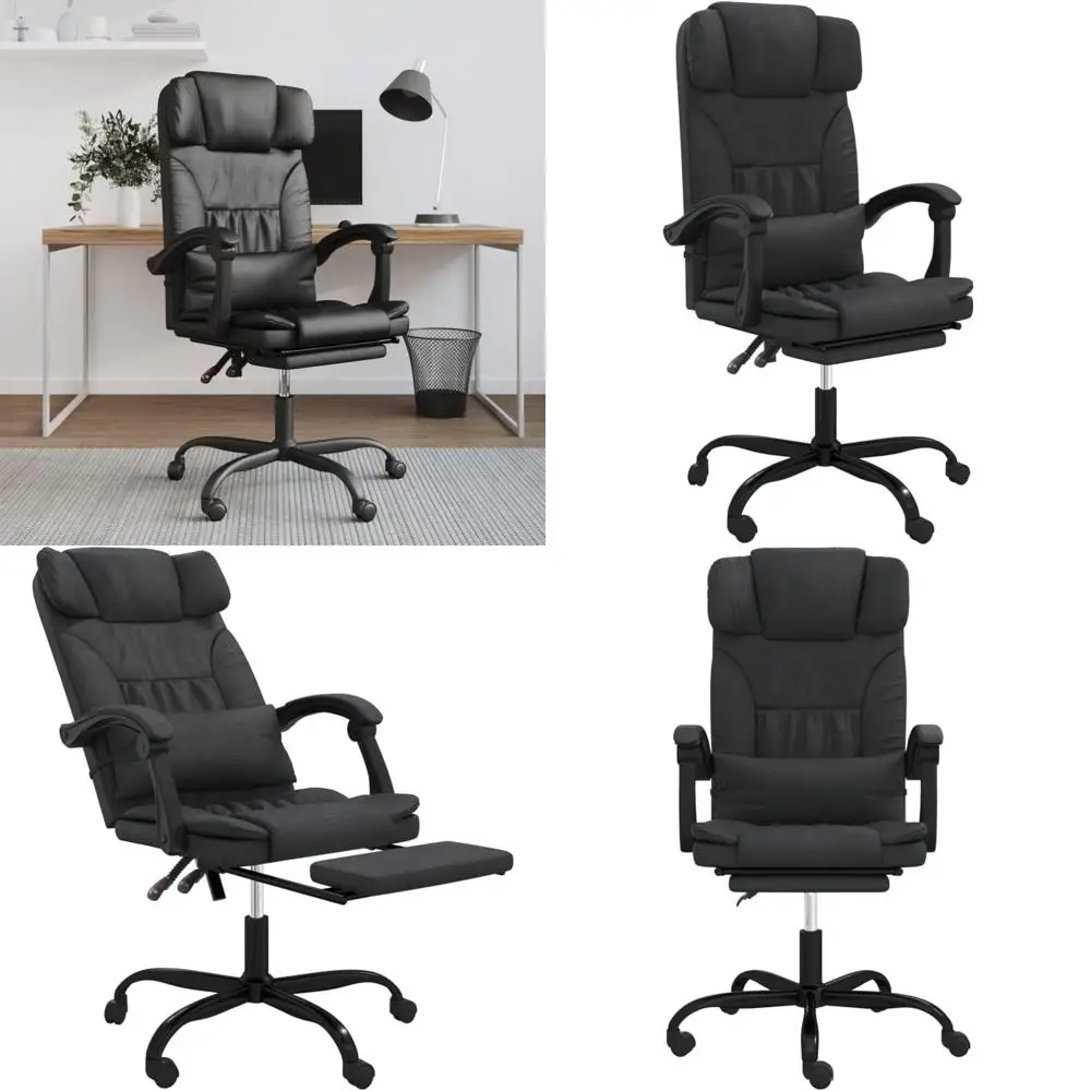 

Эргономичное кожаное офисное кресло с высокой спинкой и откидной спинкой для домашнего стола, удобная черная искусственная кожа для длительного использования