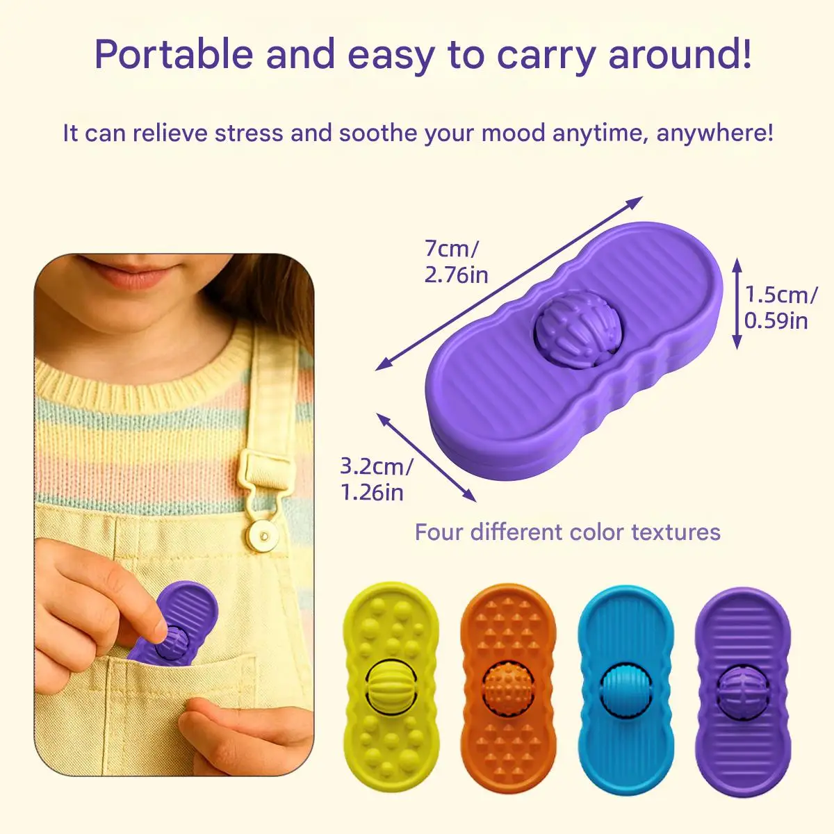Fidget Toys Rolling Ball Sensory Stone Textured Worry Stones for Autism Calming Silicone Sensory Autism Toys for Anxiety Relief