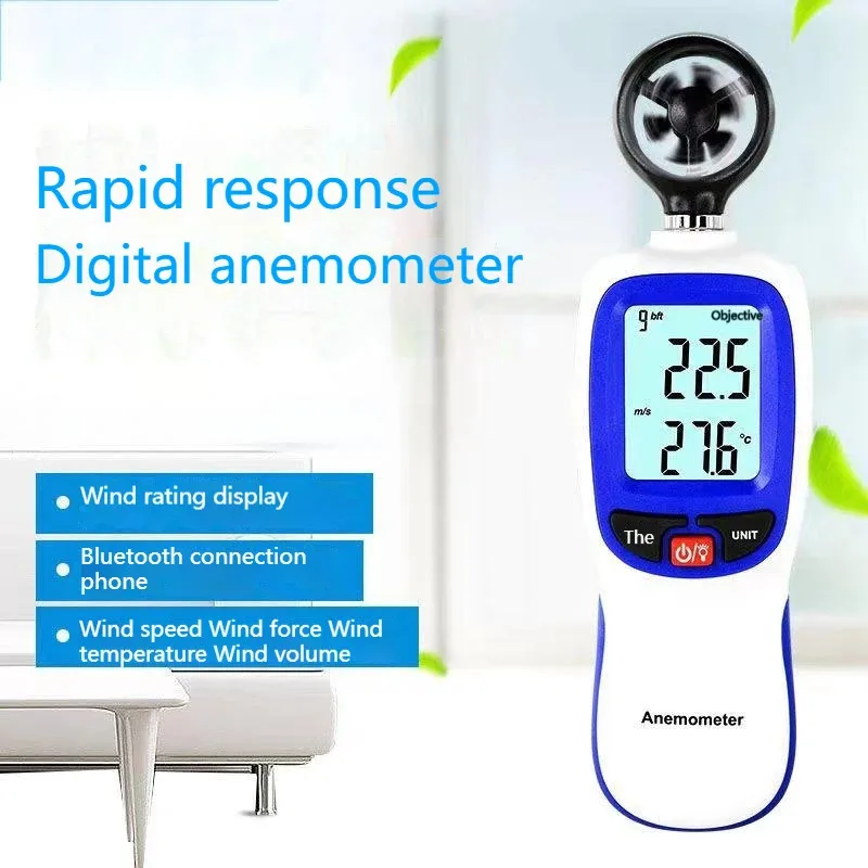 Highly Accurate Digital Anemometer Wind Volume and Temperature Meter Bluetooth Handheld Anemometer
