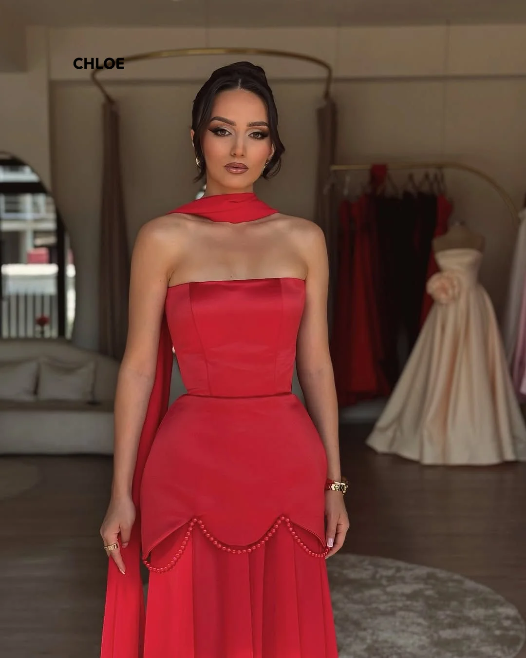 Ligne A robes de bal 2025 robe de bal de luxe épaules dénudées femmes robes de soirée pour les Occasions spéciales sur mesure châle robe de soirée