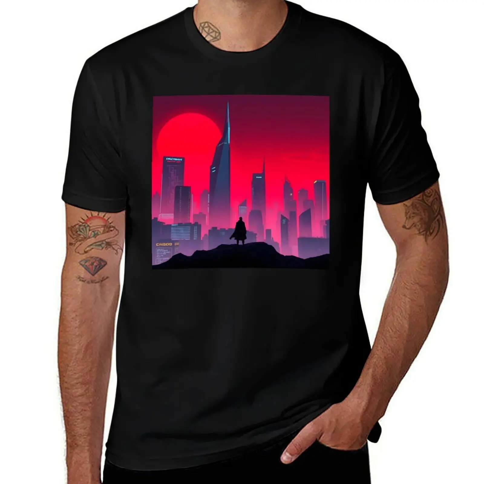 Neon Reign.2 – Camiseta The Last City Before the Eclapse, camisetas gráficas de rapero, figuras de anime, camiseta de verano para hombre