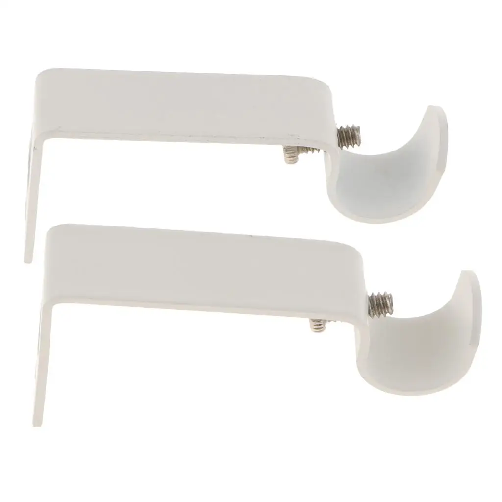 Curtain Rod Bracket Holder Set Iron Single Pole Mount Hook Strong Home Window Support Accessories