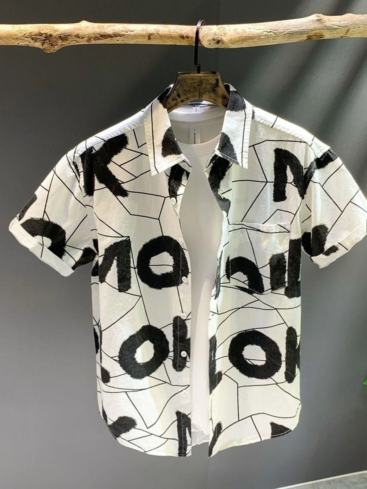 

Летняя повседневная свободная хлопковая футболка с принтом для мужчин, молодежная модная тонкая футболка без глажки...