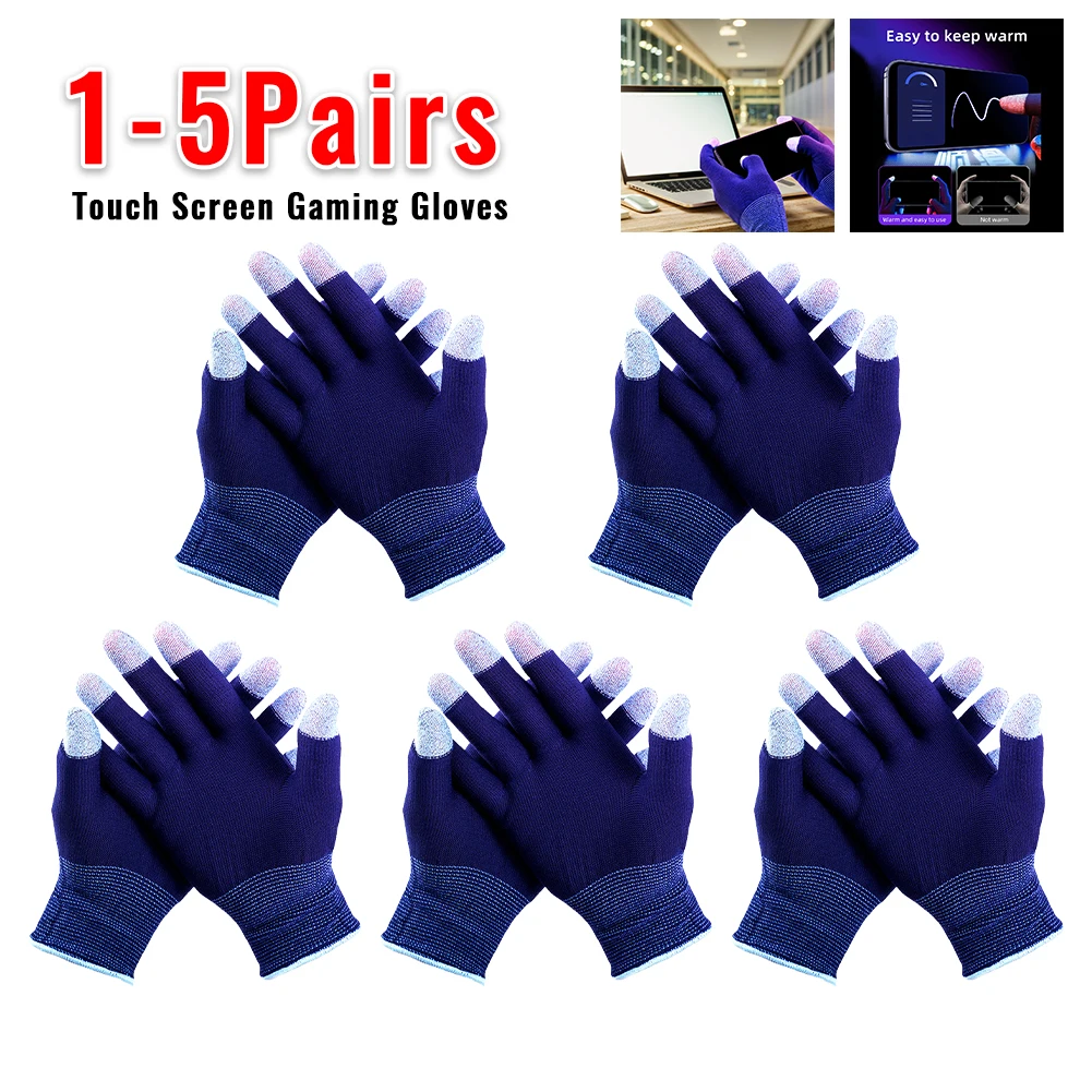 E-sports Game Finger Cover Sweat Proof Touch Sensitive Gaming Gloves Anti Slip Five-Finger Game Gloves for PUBG Games