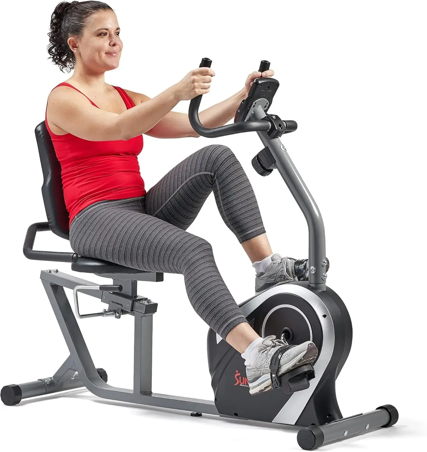 

Magnetic Recumbent Bike w/ 300LB Weight Capacity & Adjustable Wide Cushioned Seat, Home Exercise Machine for Adult/Seniors