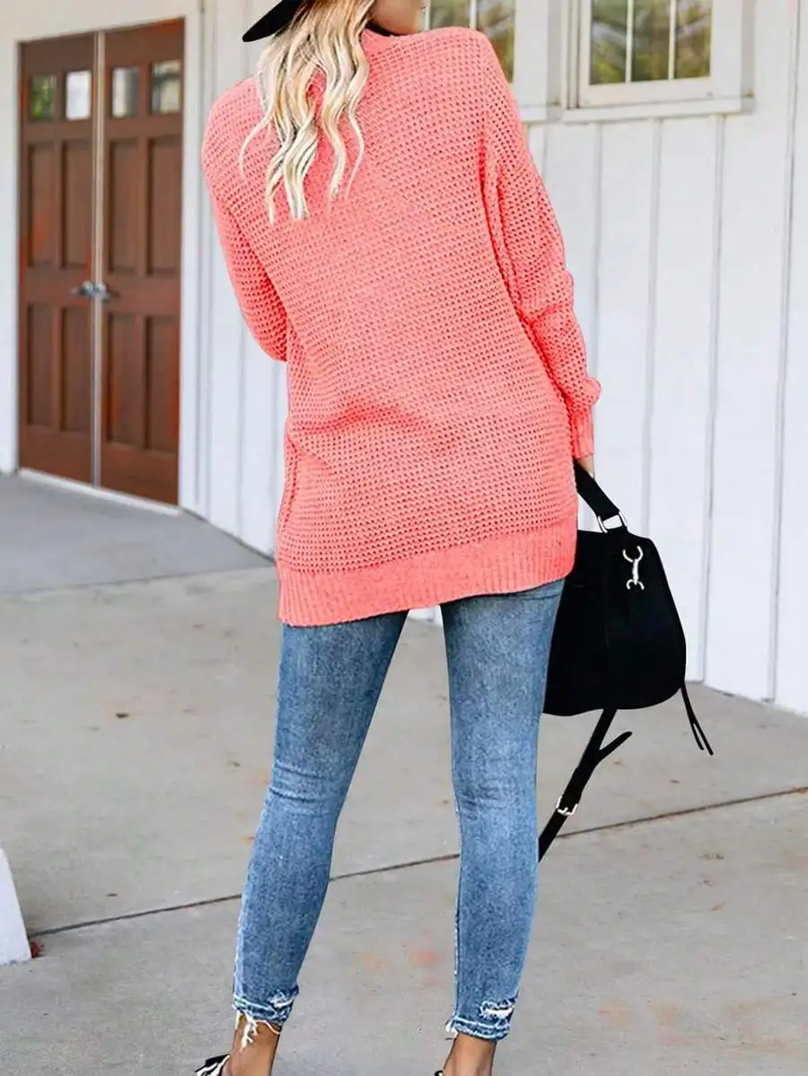 

Womens Lightweight Open Front Cardigan Sweater With Pockets Casual Long Sleeve