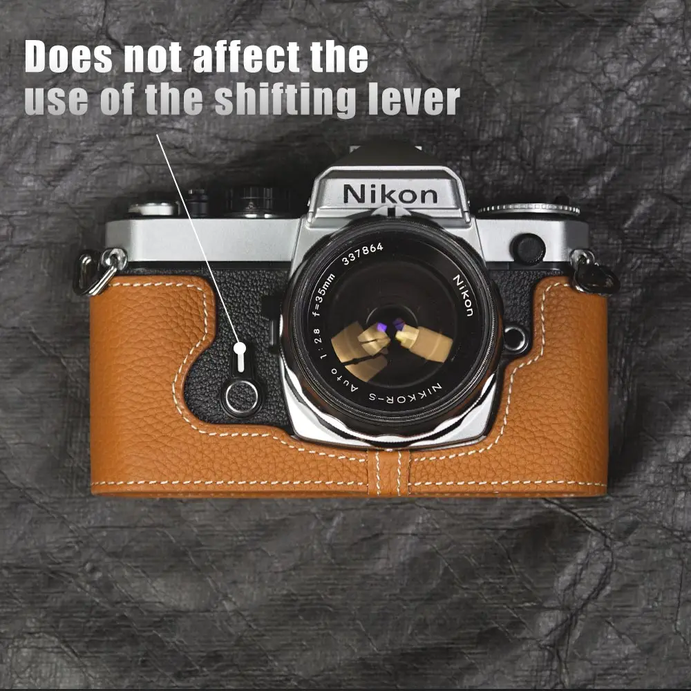 Handmade Genuine Leather Half Case Film Camera Protective Case Leather Camera Half Case For Nikon FM Case