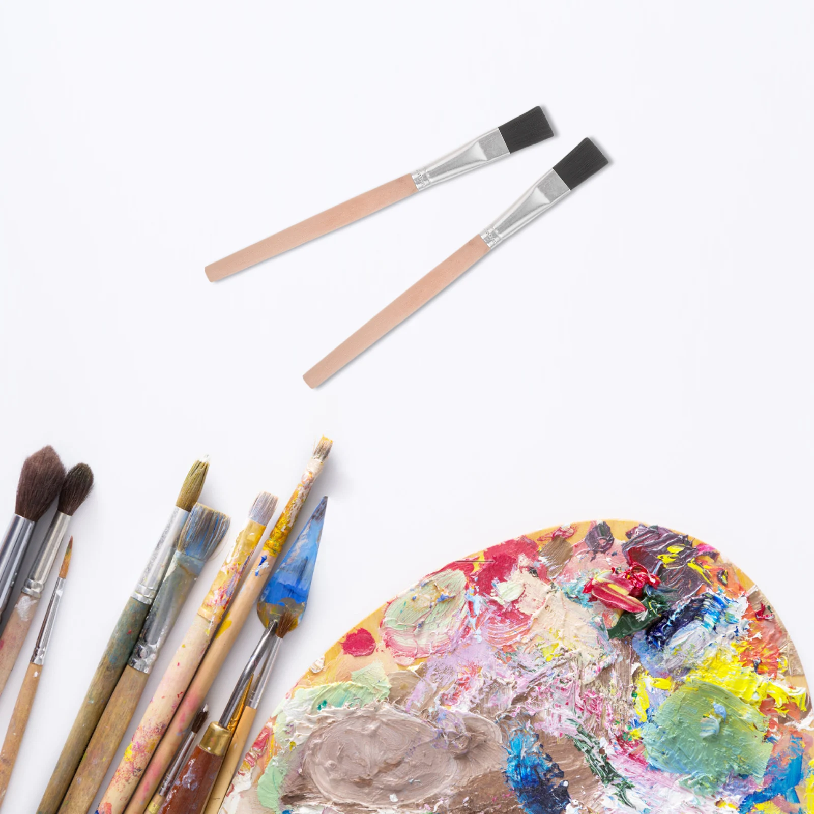 

30pcs Children'S Painting Brushes Small Flat Watercolor Paint Brushes For Kids Gouache Acrylic Craft Supplies