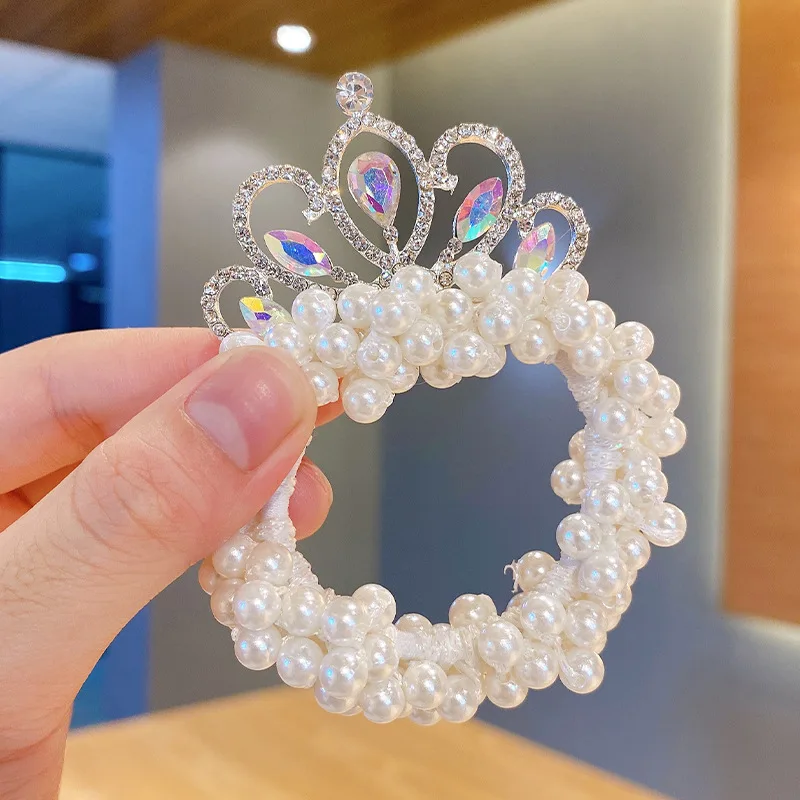 

‌2025 Trendy Pearl Hair Crown for Girls - Adjustable Sparkling Headband, Kids Birthday Party HaiAccessory (Set of 3)