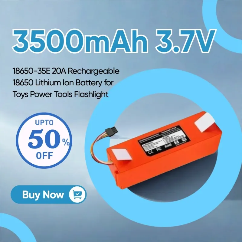 

3500mAh 3.7V 18650-35E 20A Rechargeable 18650 Lithium Ion Battery for Toys Power Tools Flashlight