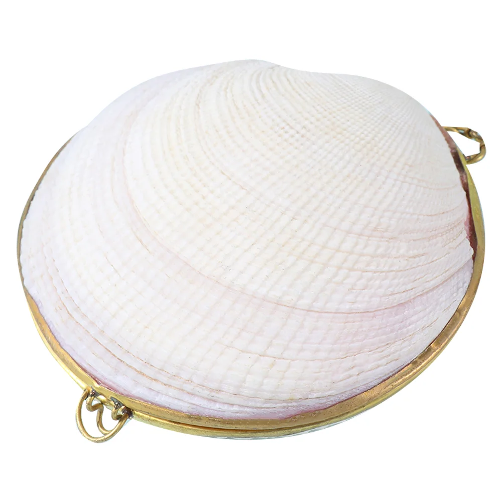 1pc Shell Jewelry Case Container Handmade Retro Creative Golden Jewelry Case (White)