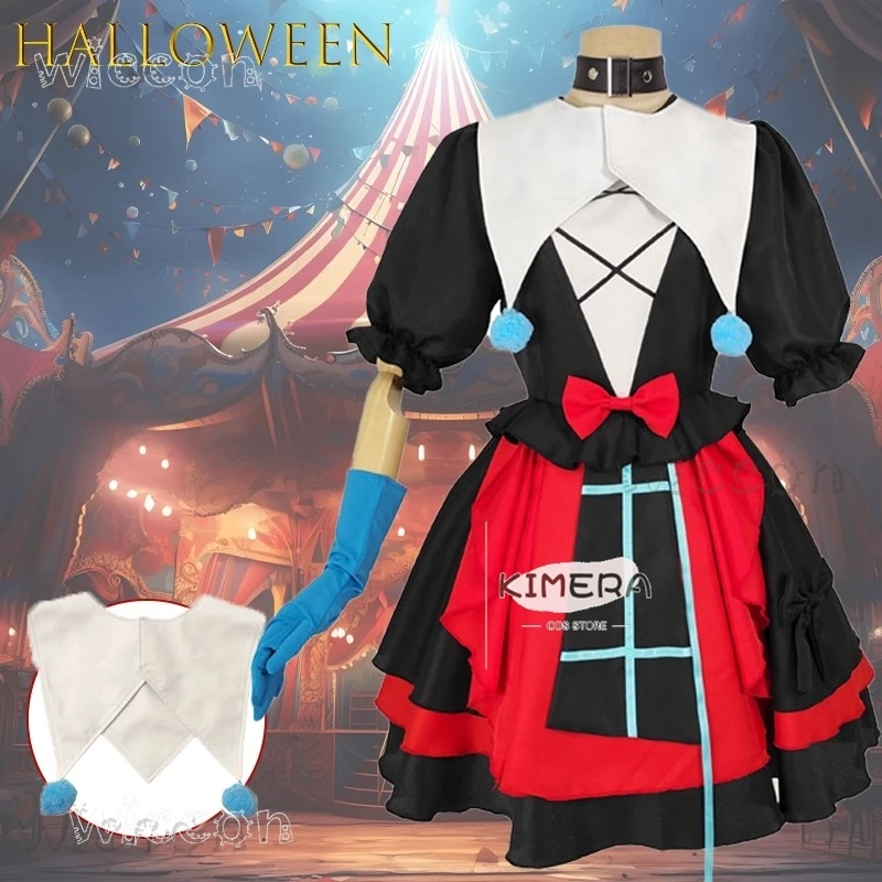 

Escape Terrifying Night Clown Cosplay Costume Spectral Halloween Anime Horror Outfit Wronged soul kawaii Christmas costume game