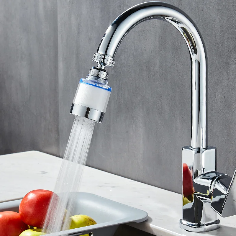 Household Faucet Filter Splash-proof Head Shower Water Filter Universal Kitchen Tap Water Booster Extension Extender