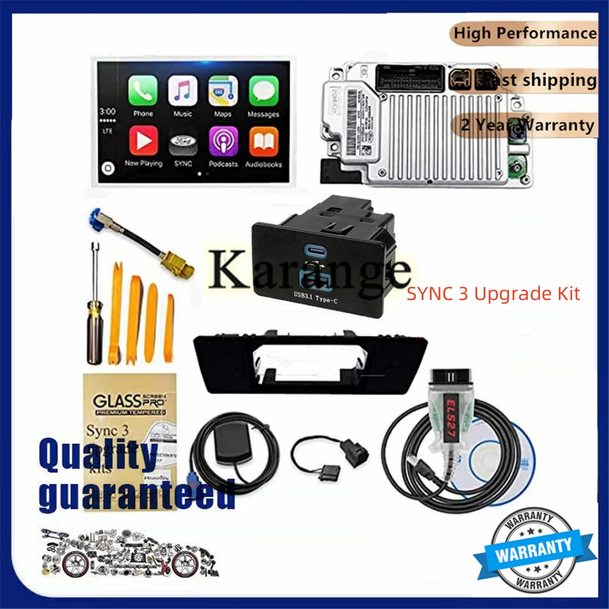 For Ford Lincoln HC3T-14F014-BD Factory SYNC2 To SYNC3 Upgrade Kit APIM Module Antenna Carplay GPS Navigation