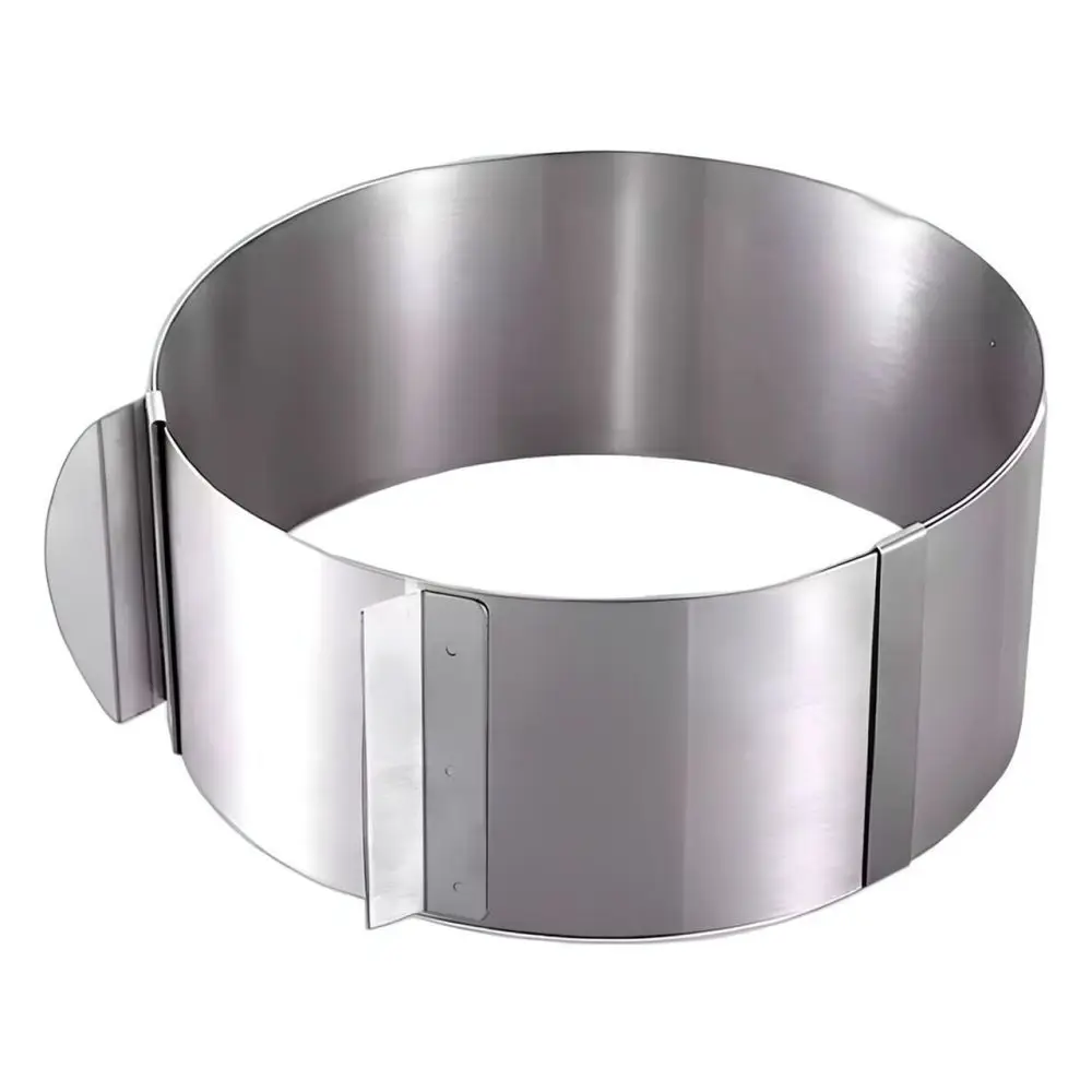 Round Adjustable Cake Mousse Ring Stainless Steel Baking Mold Telescopic Pastry Tool For Kitchen Dessert Preparation