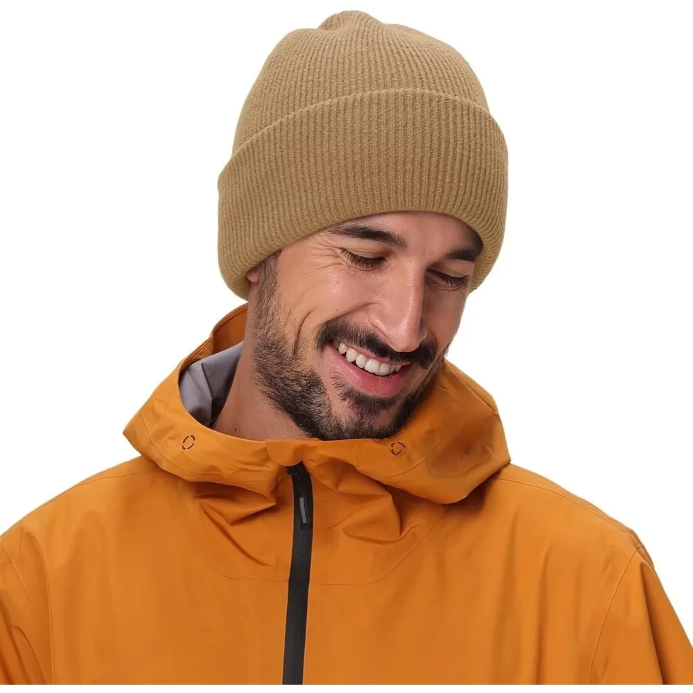 

Thick Cuffed Beanie for Men & Women Double Layer Knit Winter Hat Acrylic Watch Hat Warm Stocking Skull Cap