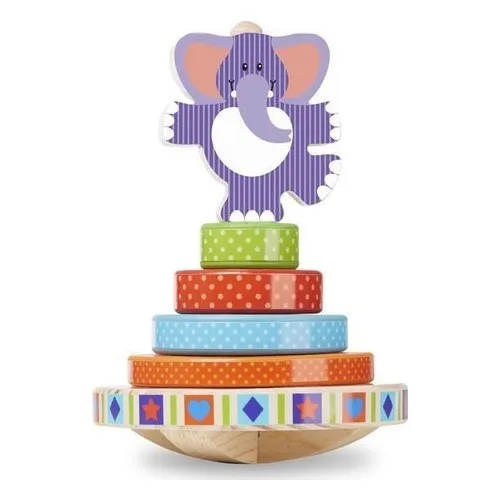 Melissa & Doug Wooden Rocking Tower-Elephant