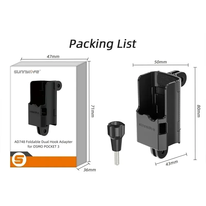 

Protective Frame for DJI Pocket 3 Protective Cover Dual Hook Adapter for Osmo Pocket 3 Handheld Gimbal Accessories