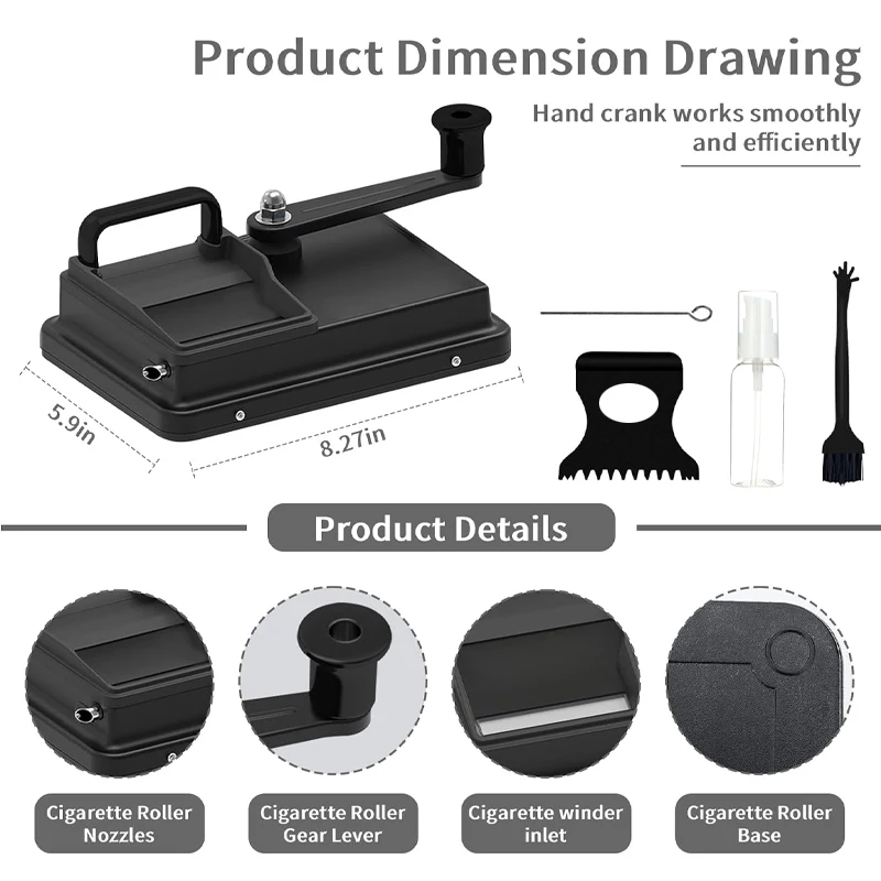 Manual Cigarette Rolling Machine, Fluted Plate Cigarette Rolling Machine, 8mm Diameter Tube, Suitable for 80-100mm Length Cigare