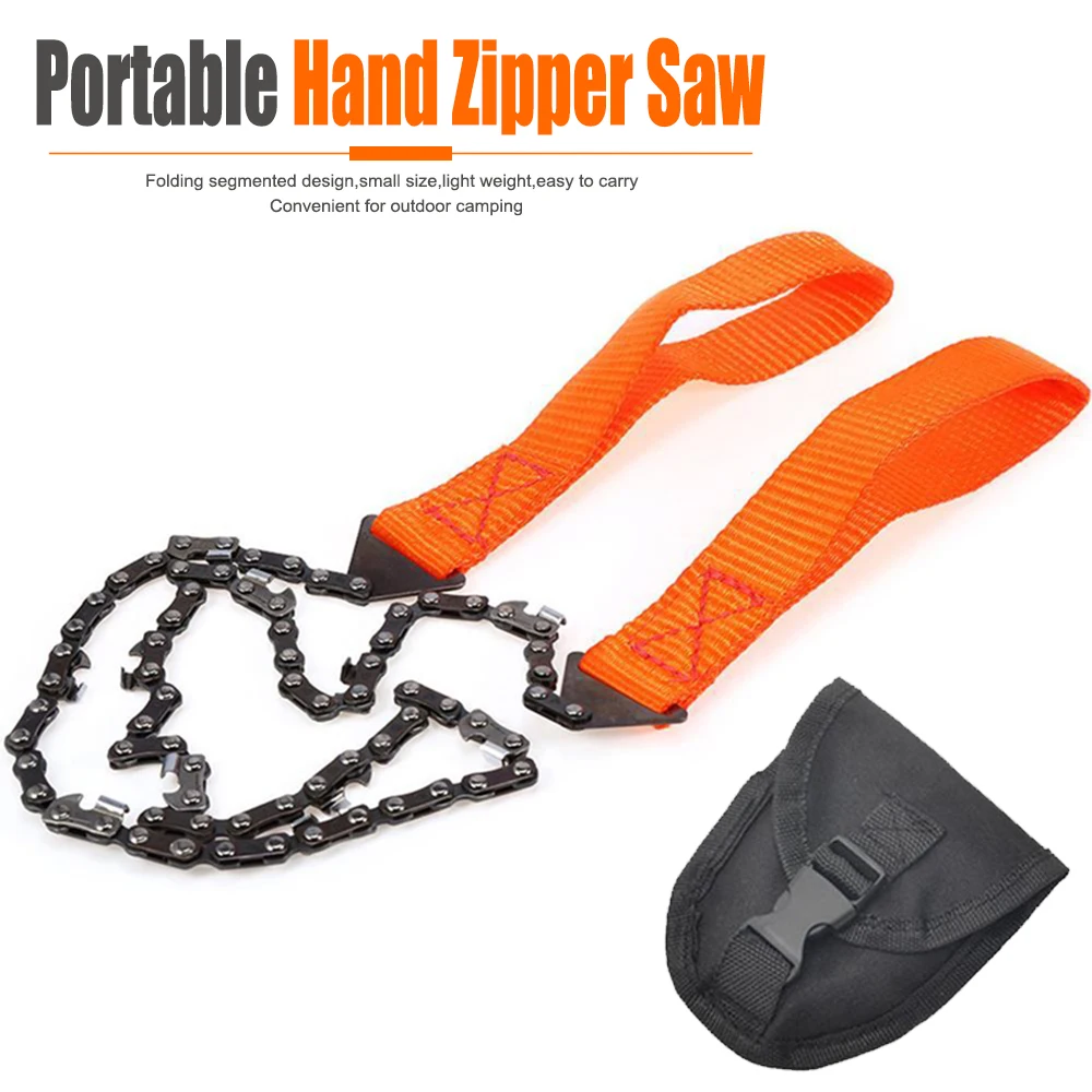 Manual Logging Tool Set Hand Zipper Chain Saw + Wood Peavey Hook for Outdoor Camping Tree Cutting