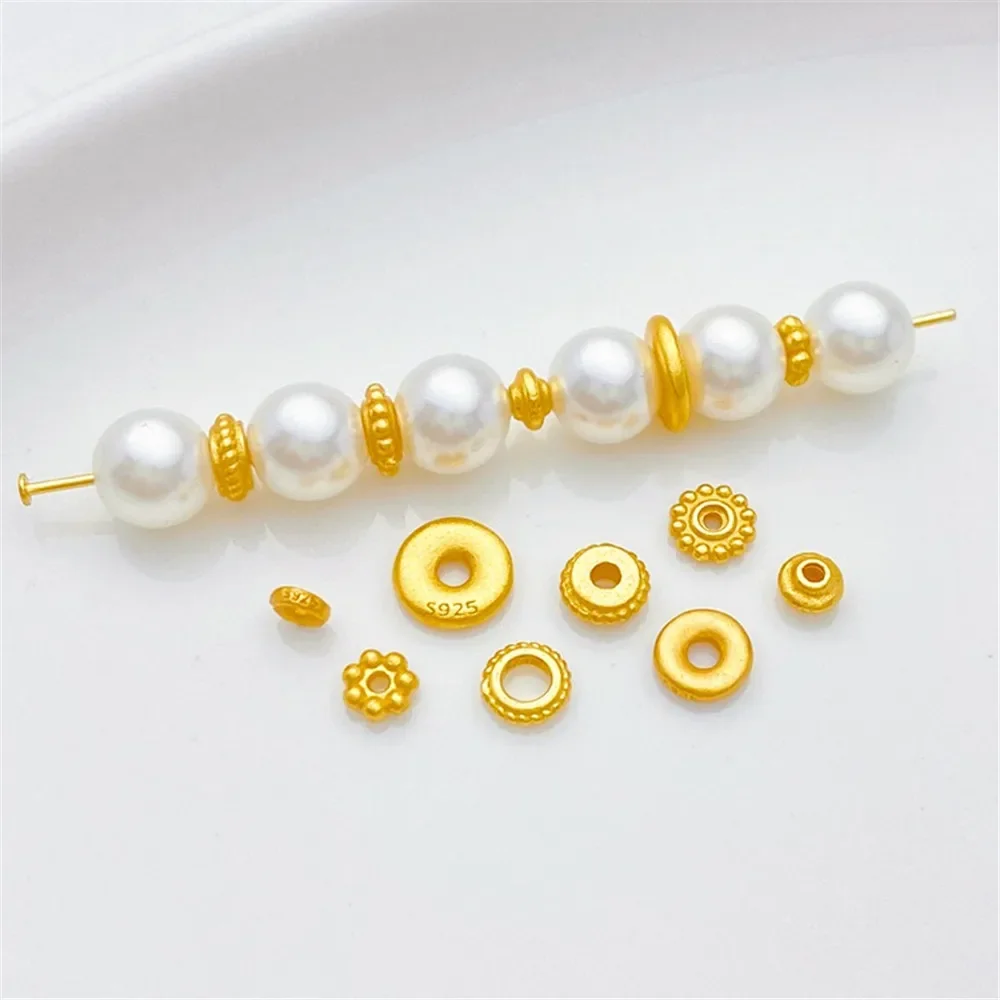 

S925 Ancient Silver Plated Wheel Beads Snowflake Spacer Beads Handmade DIY Beaded Bracelet Necklace Material Accessories