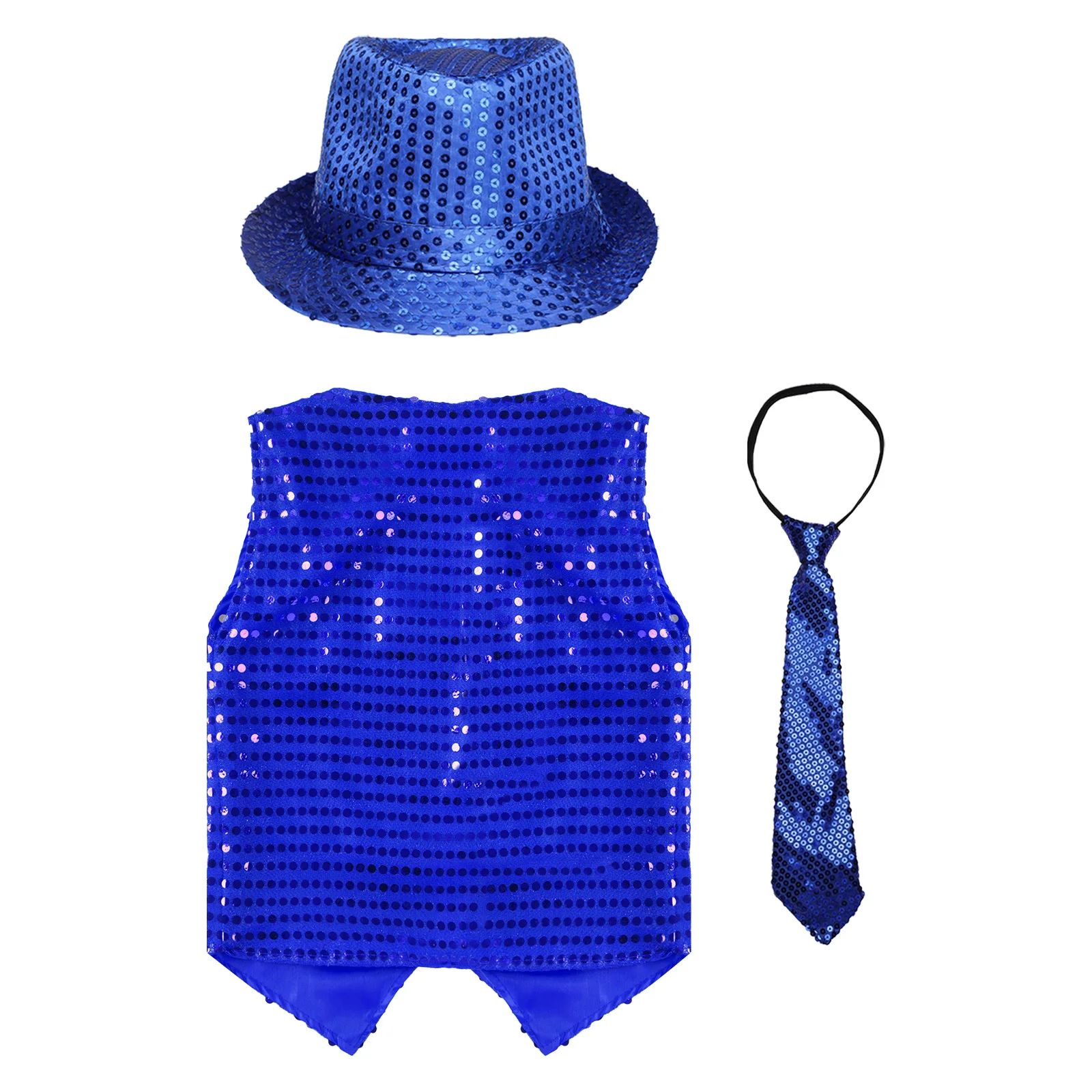 Jungen Mädchen Pailletten Weste Weste Street Dance Hip-Hop Jazz Party Street Show Performance Kostüm Halloween Cosplay Dress Up