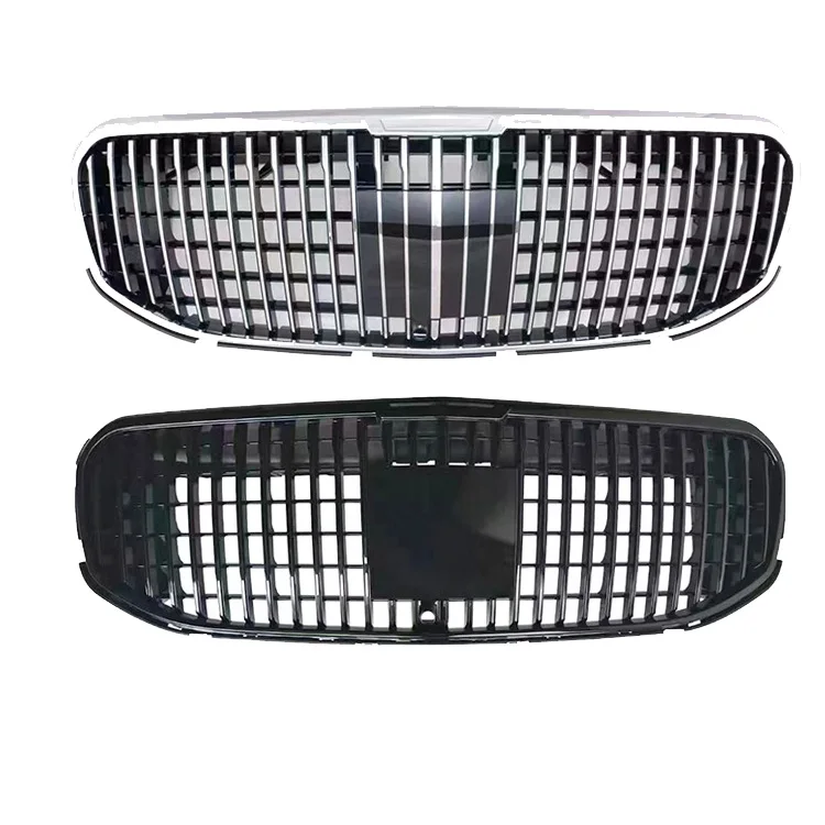 

Factory Sale X167 Modified Maybach Style Grill Silver and Black Front Bumper Grille for Mercedes-Benz GLS-class X167