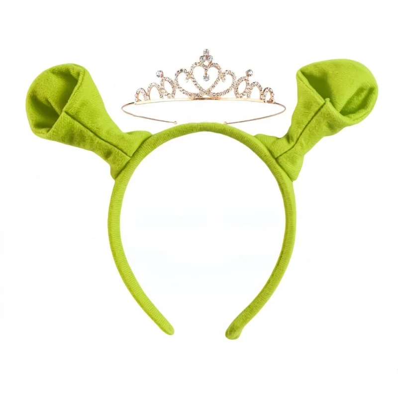 لطيف الأخضر الوحش الأذن هوائي هيرباند النسيج غسل الوجه مشبك شعر أغطية الرأس الكرتون الحيوان الوحش عقال عطلة الطرف