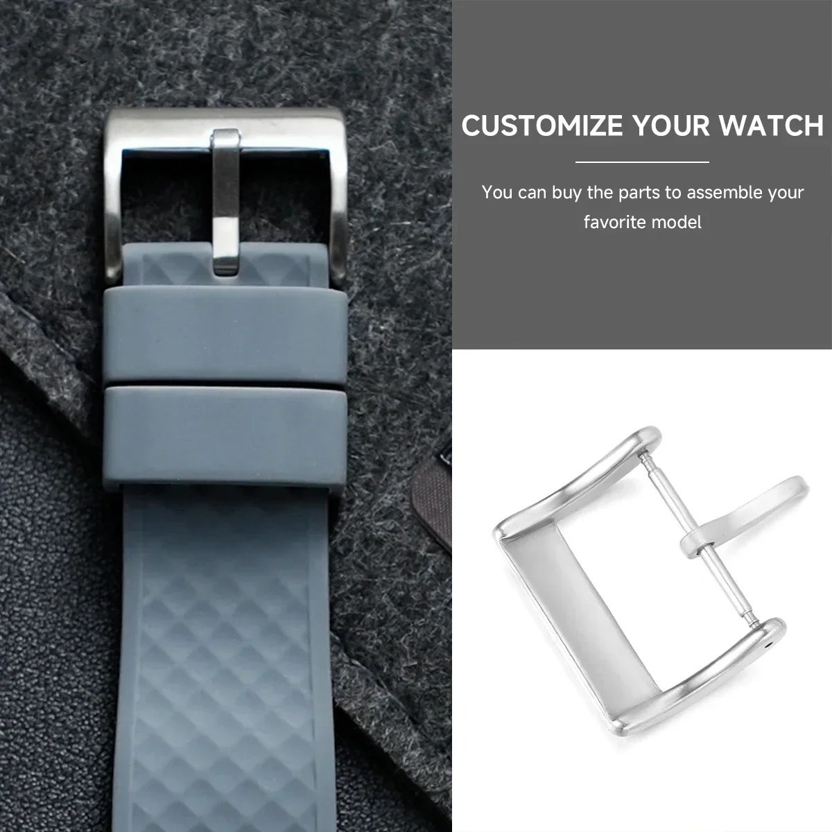 16 18 20mm 22mm 24mm 26mm Stainless Steel Watchband Clasp Brushed Matte Replacement Watch Strap Buckle Repair Parts Black Gold