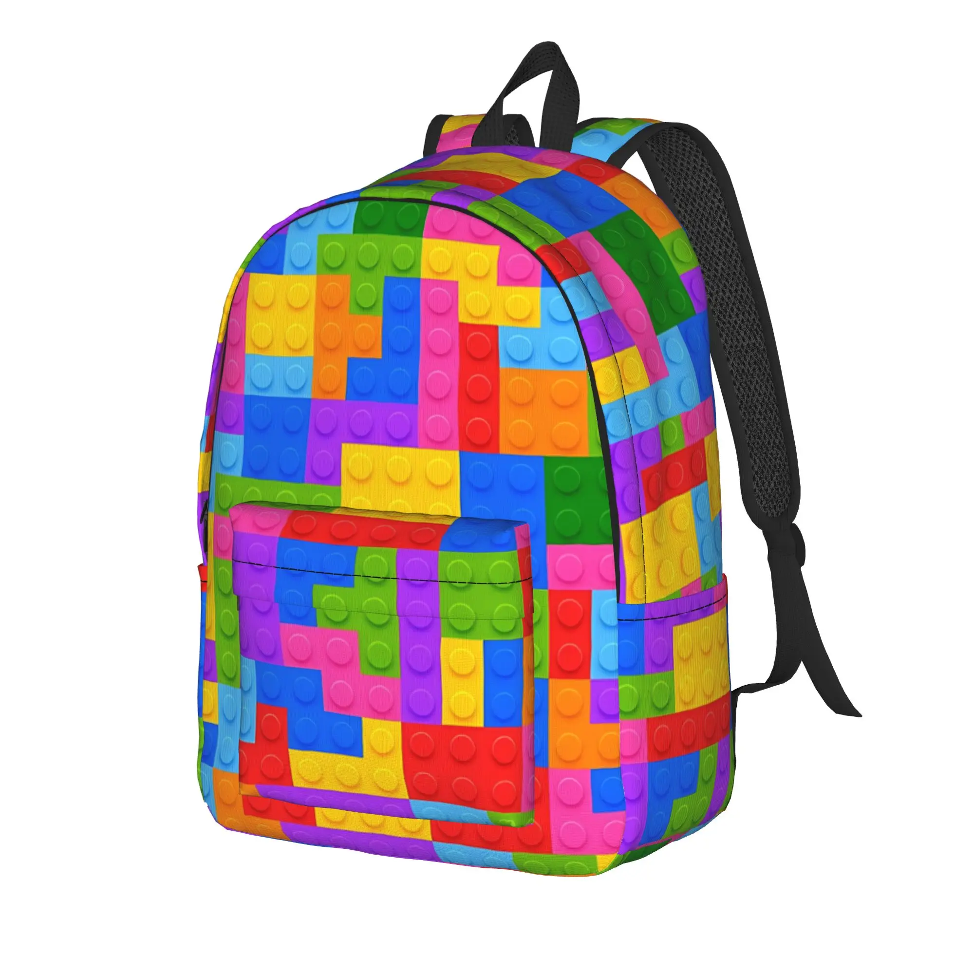 Building Blocks Blocks Brick Game Casual Backpack with Pocket High School Work  Daypack  Laptop Computer Shoulder Bag