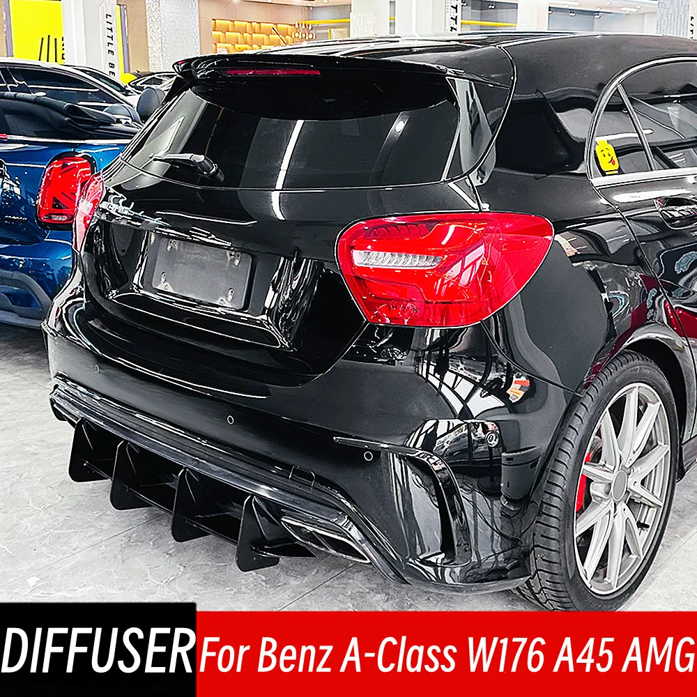 

For 2013-2018 Mercedes Benz A-Class W176 A45 AMG Bodykit Car Rear Bumper Diffuser Splitters Spoiler Tuning Accessories Parts