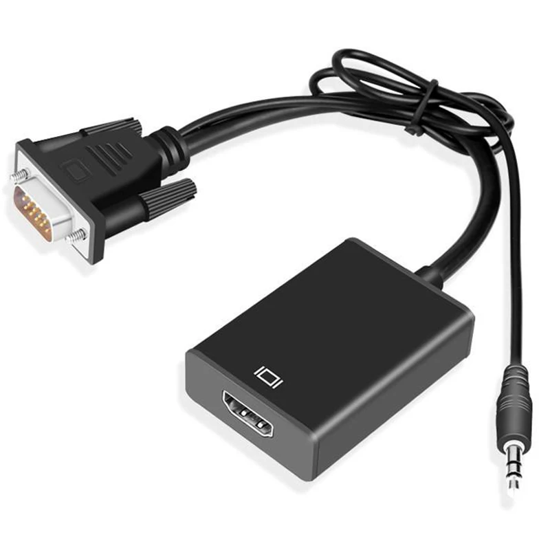 VGA do konwerter HD Audio wideo o wysokiej rozdzielczości Adapter do kabla wejście VGA wyjście HDMI do projektor telewizyjny laptopa