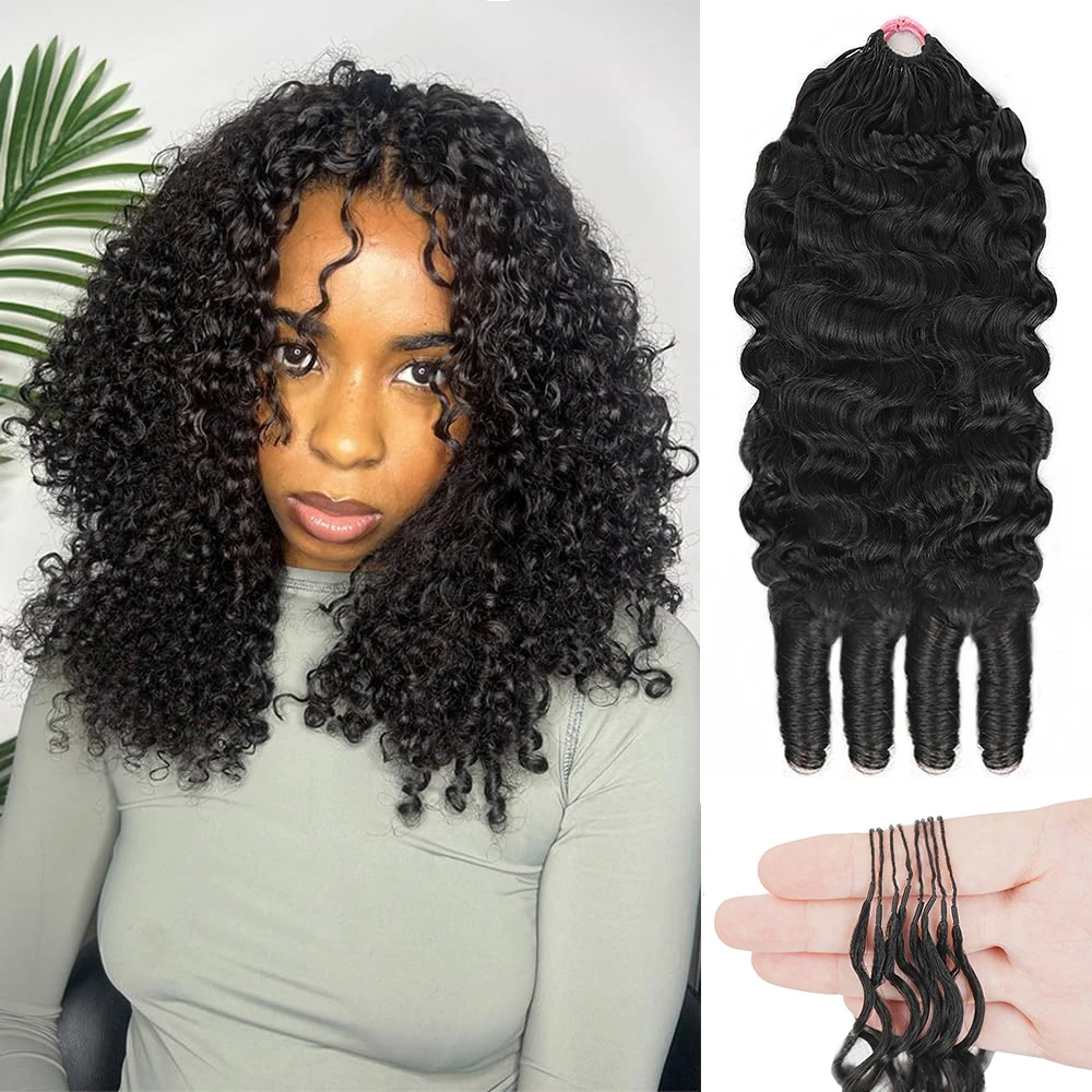 

Набор из 5 прядей для плетения крючком Burmese Curly: легкие, многоразовые, предварительно разделенные косы-перья для наращивания волос в бразильском стиле