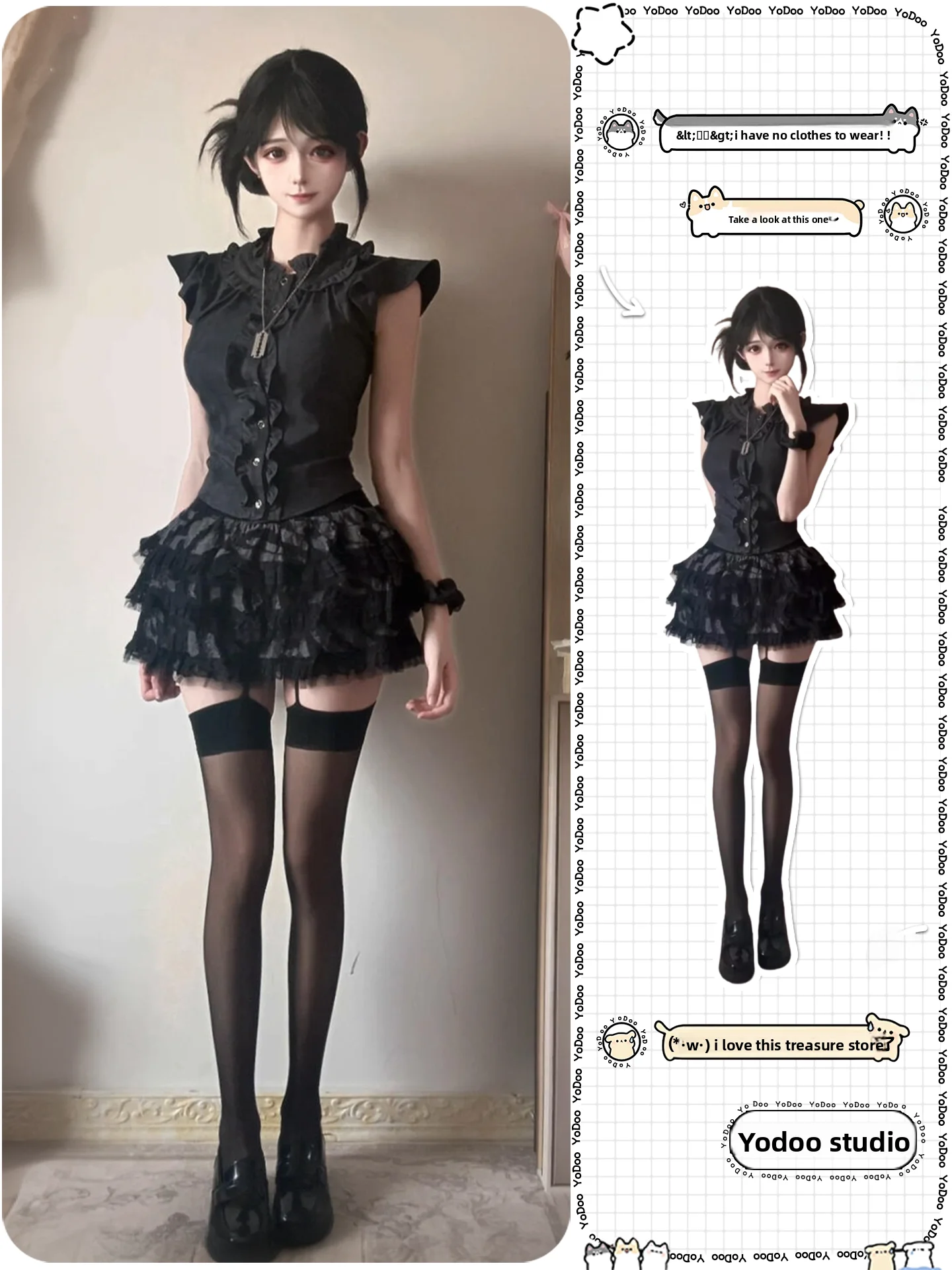 

Ретро Y2K однотонный комплект с кружевной юбкой, женский летний ансамбль Faion с низкой талией Fly Sve, дышащий легкий полиэстер