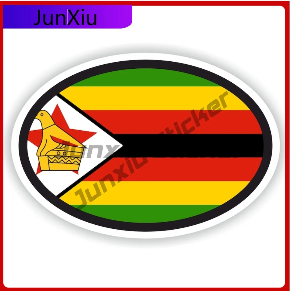 

Zimbabwe Oval Flag Sticker Waterproof Decals Scratch Cover Vinyl Decals For Car Decoration Bumper Cars Suv Cover Waterproof Stic